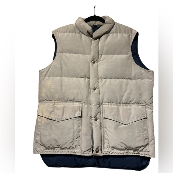 Woolrich Vintage Goose Down Puffer Vest Beige Size M - Picture 3 of 4